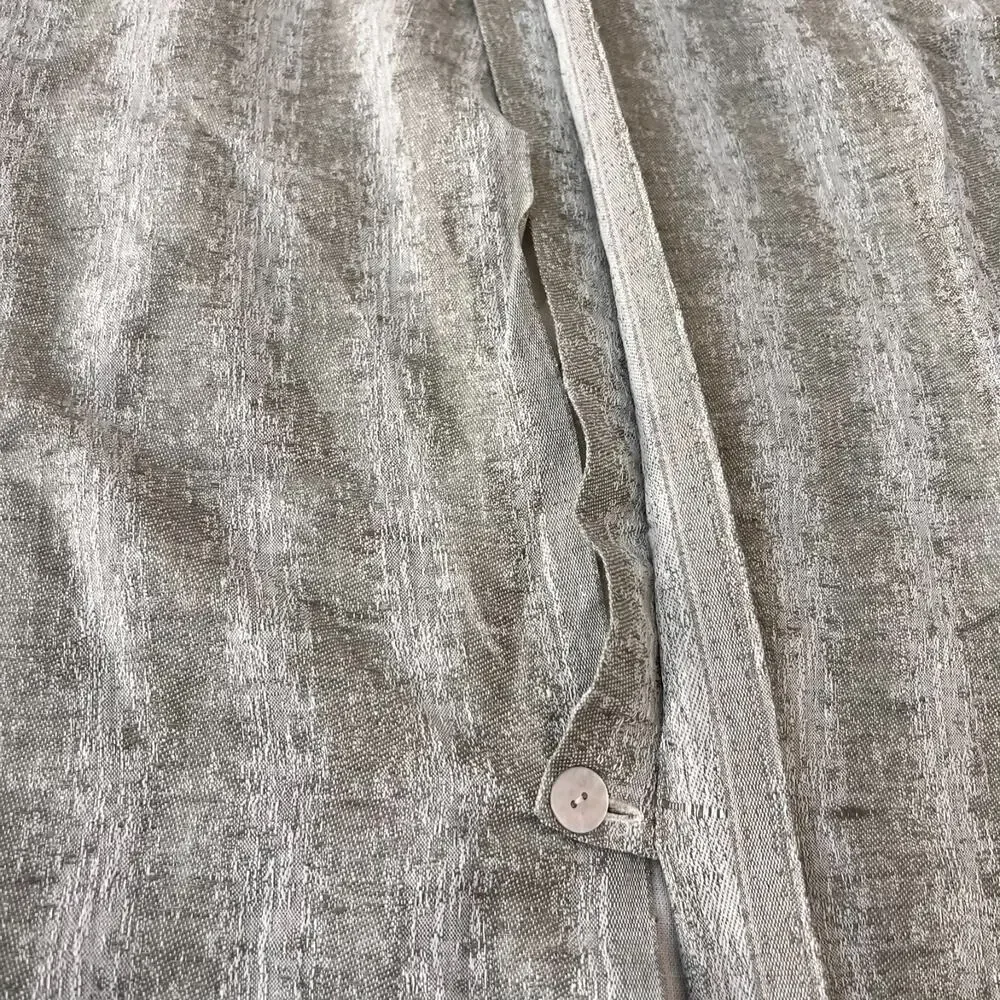 Duvet Cover Tan Gray Brown Linen Button Modern